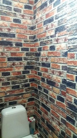 3D панель самоклеящая Обои под декоративный кирпич Самоклейка 3Д Сине-коричневый кирпич 70*77см*5мм | Зображення 2