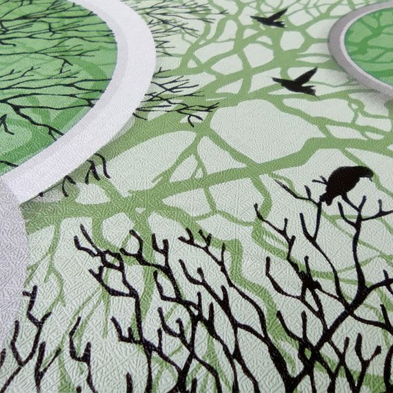 Плівка самоклеюча на паперовій основі 0,45х10м х 0,07мм Чорні та зелені дерева SW-00002440 | Зображення 3