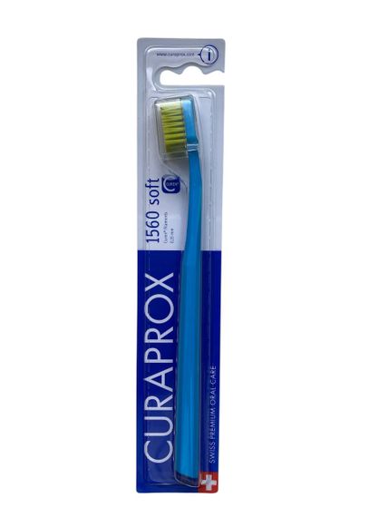 Зубна щітка Curaprox CS 1560 "Soft", d 0,15 мм. Синій з салатовим (BLG)
