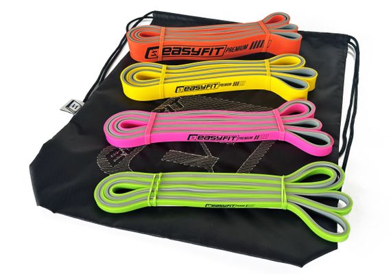 Набір двошарових гумок для підтягування EasyFit Premium 2-45 кг (4 шт) (EF-2454s) | Зображення 1