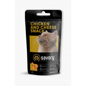 Хрустящие лакомства Savory Snack Подушечки для прихотливых кошек, с курицей и сыром, 60 г