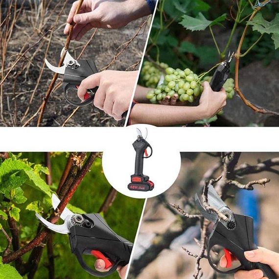 Секатор аккумуляторный в кейсе + 2 аккумулятора 48V / Электрический секатор для обрезки веток, деревьев, | Зображення 5