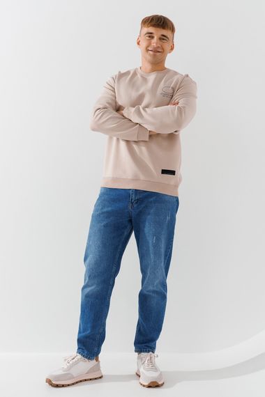 Світшот з принтом чоловічий 91-24 S Бежевий shop (2000990679512) | Зображення 1