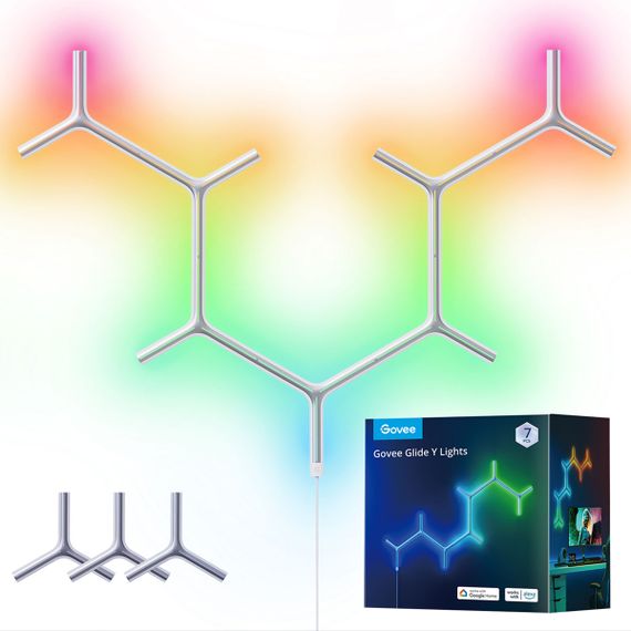 Набір настінних світильників Govee  H6065 Y Shape Light Panel 10шт RGB Білий (H6065301) | Зображення 7