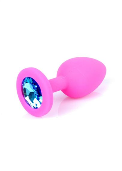 Анальная пробка - Jewellery Silicone Pink Plug S Light Blue Sex Aura | Зображення 7