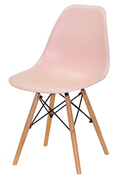 Стул обеденный пластиковый на буковых ножках Nik N Eames DSW, цвет сиденья Розовый 63 | Зображення 3