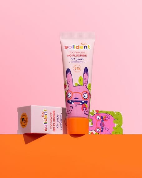 Дитяча зубна паста Solident Baby з полуницею, без фтору, 30 ml | Зображення 2