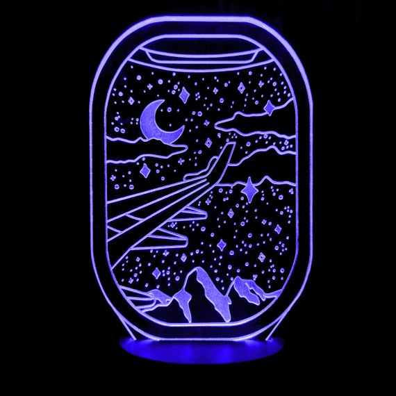 Акриловый светильник-ночник Ночной полет синий tty-n001073