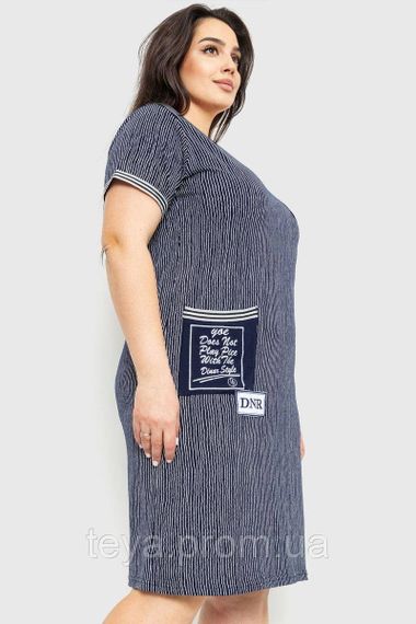 Плаття в смужку колір темно-синій розмір 9XL FA_007126 | Зображення 2