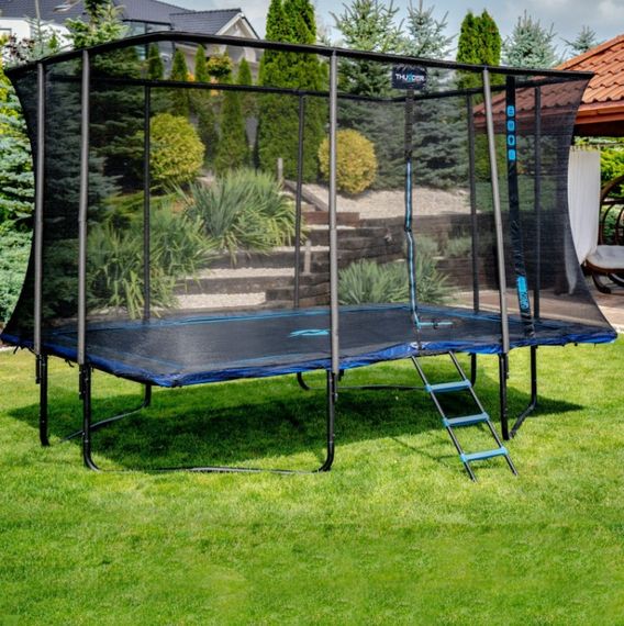 Батут із внутрішньою сіткою THUNDER Outside Phenom 8x12FT Black\Blue | Зображення 1