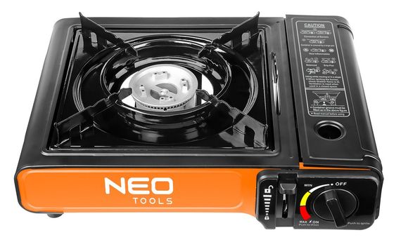 Плитка газова Neo Tools портативна, 2.1кВт, п’єзорозпал, 150г/год, кейс (20-050)
