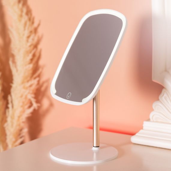 Настільне дзеркало з підсвічуванням 23х18 см для макіяжу на ніжці Біле HP-10-6AW | Зображення 8