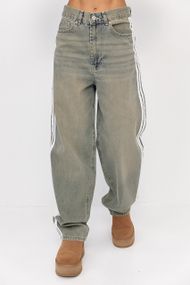 Жіночі джинси Baggy з лампасами - меланж цвет, 42р (є розміри)