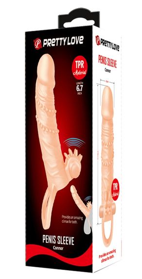 Удлиняющая насадка с вибростимуляцией ( на 4 см ) PRETTY LOVE - PENIS SLEEVE Connor, BI-026245 Sex Aura | Зображення 9