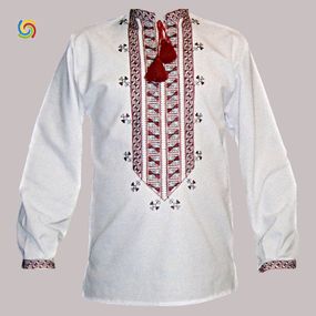 Рубашка Украинская вышиванка 567 цвет белый размер 4XL
