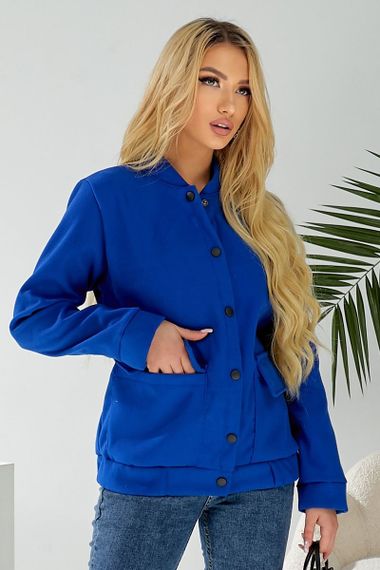 Бомбер женский искусственный кашемир, цвет электрик, 257R325 | Зображення 4