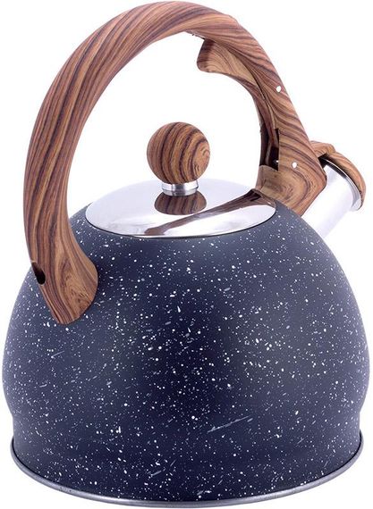 Чайник Kamille Whistling Kettle Marble 2л з нержавіючої сталі зі свистком, чорний мармур | Зображення 3