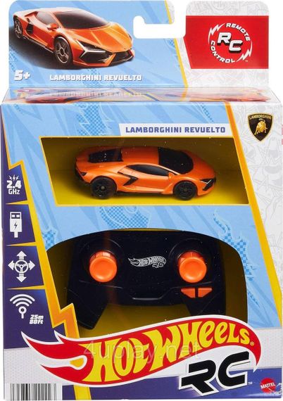 Машинка Хот Вілс Ламборгіні 1:64 на пульті управління для треку Hot Wheels Lamborghini Revuelto Mattel | Зображення 1