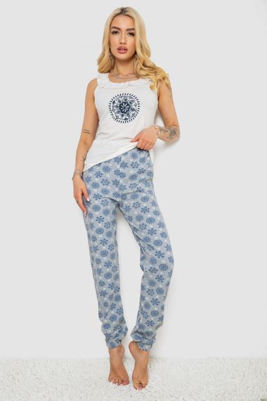 Пижама женская с принтом  -уценка, цвет молочный, 243R1484-021-U-7