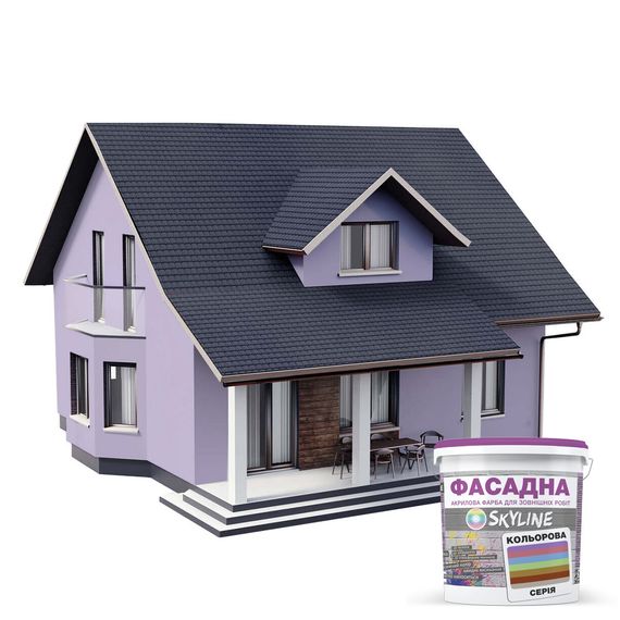 Краска Акрил-латексная Фасадная Skyline 1515-R60B Крокус 5л | Зображення 2