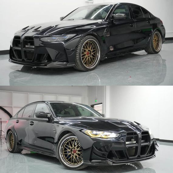 Накладка на передній бампер Lip V1 (для G82/G83, Карбон) для BMW 4 серія G22/23/26 2020- рр | Зображення 1