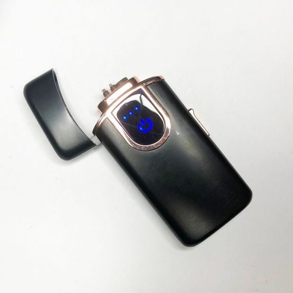 USB+ Газова запальничка з індикатором заряду, дві блискавки. WM-666 Колір чорний | Зображення 5