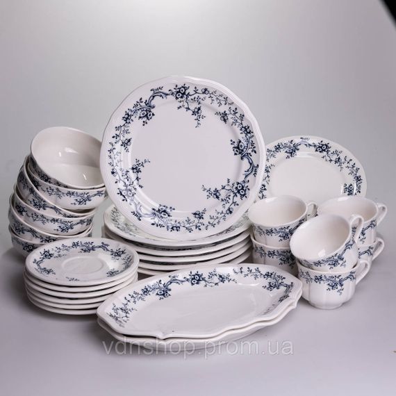 Столовый набор посуды тарелок и чашек 32 предмета на 6 персон Vintage фарфоровый YY78-10A
