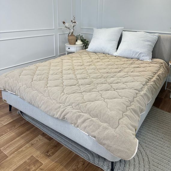 Ковдра двоспальна відкрита двостороння з вовни Arda Camell wool 21437 175х215 см бежева | Зображення 3