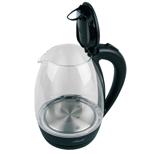 Електрочайник 1,7л 2000W скло (диск) чорний MR-061-BLACK Maestro | Зображення 2