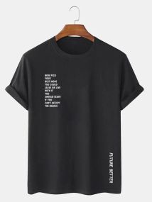 Футболка мужская с принтом повседневная XL Черная