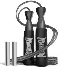 Скакалка швидкісна PowerPlay 4211 X ROPE з обтяжувачами (120 г*2) Чорна 3 м (PP_4211)