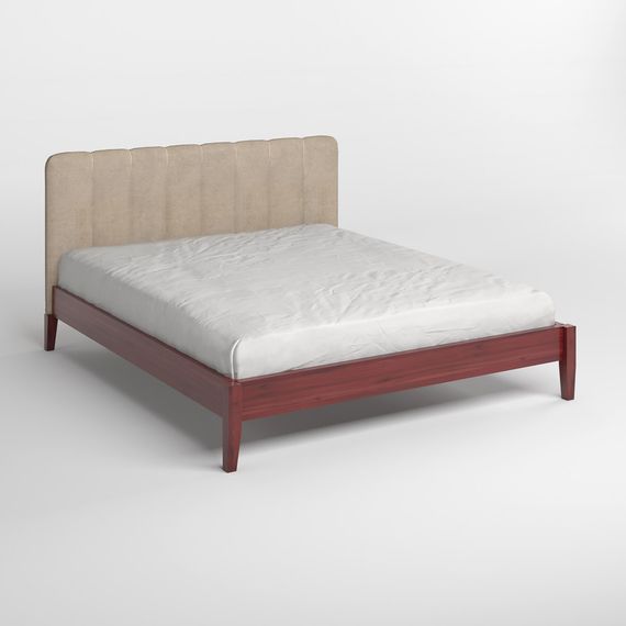 Односпальне дерев&#039;яне ліжко Mebigrand Лондон ДК Махонь/Аляска 23 (Бежевий) Б1 80х190 см (MBG-6643) | Зображення 1