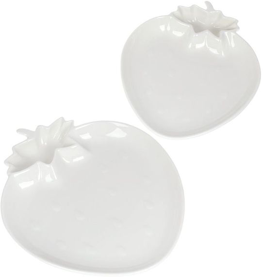 Набір 2 блюда "Полуниця" 20.1х16.7х2.6см порцеляна, білий | Зображення 1