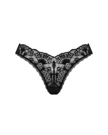 Мереживні стрінги Obsessive Donna Dream thong XL/2XL Black, низька посадка | Зображення 2