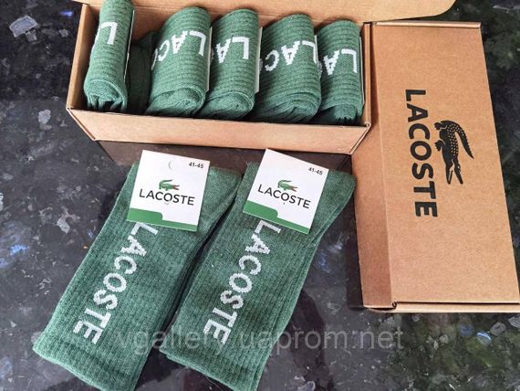 Шкарпетки високі Lacoste, унісекс шкарпетки Лакоста Зелений (високі) | Зображення 1