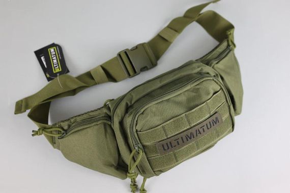Сумка тактична на пояс ULTIMATUM  RT-258 , Чоловіча тактична сумка бананка з системою Molle Олива