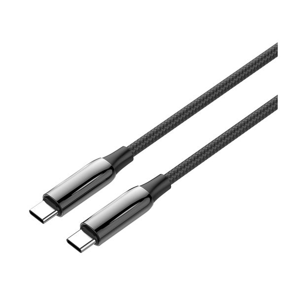 Дата кабель USB-C to USB-C 1.0m (PVC+Aluminum Alloy) (PD Fast Charging 240W) 5А black ColorWay (CW-CBPDCC069-BK) | Зображення 1