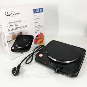 Плити для приготування Suntera SP-1930 черная, Плита побутова портативна, Електроплита на 1 конфорку RA-75