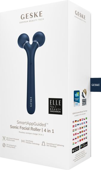 Електронний ультразвуковий ролик для обличчя GESKE Sonic Facial Roller 4в1 midnight | Зображення 7