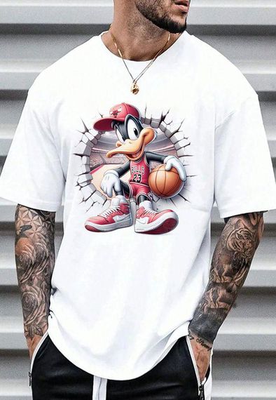 Футболка мужская с принтом повседневная M Белая