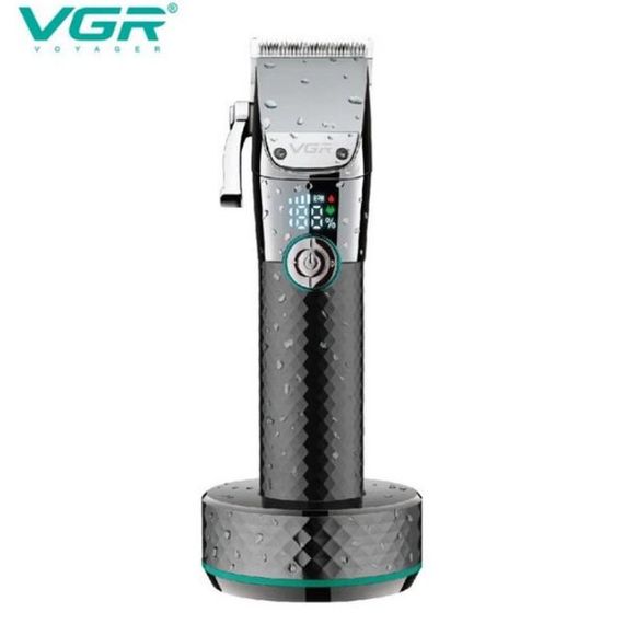 Професійна бездротова машинка для стрижки VGR V-682 тример для волосся, бороди та вусів на підставці | Зображення 4