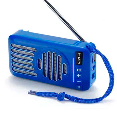 Портативна Bluetooth колонка TG368 з функцією гучного зв'язку, радіо, сонячна батарея, синя | Зображення 4
