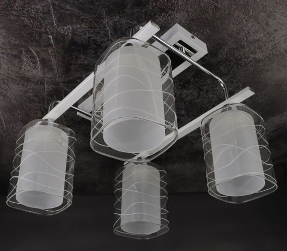 Люстра стельова на 4 лампочки 25724 Білий 29х37х39 см.