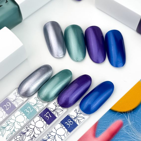 Лак для стемпинга Crooz №32 (голубой глиттер) 6мл | Зображення 1