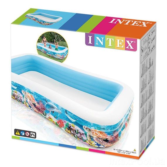 Надувний басейн Intex 58485 «Тропічний риф», 305 х 183 х 56 см | Зображення 2