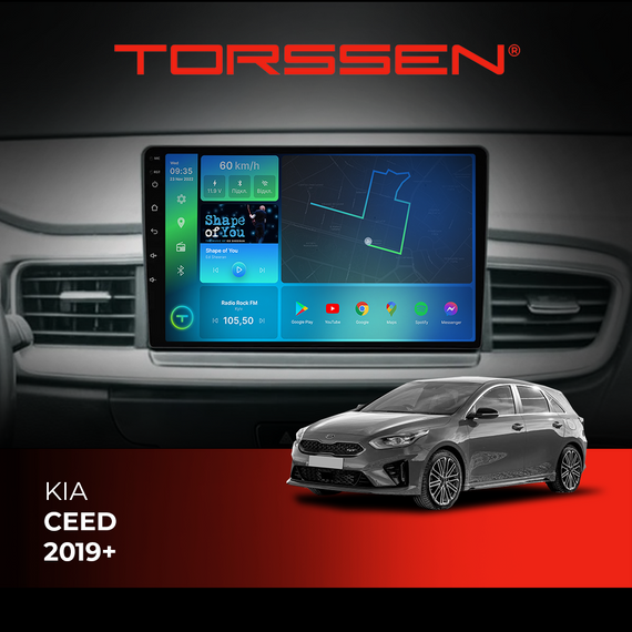 Штатна магнітола Torssen Kia Ceed 2019+ F106128 4G Carplay
