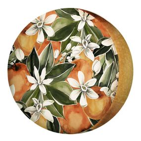 Подушка пуфик круглая Яблоки на дереве 35 см (PP_FLORA008)