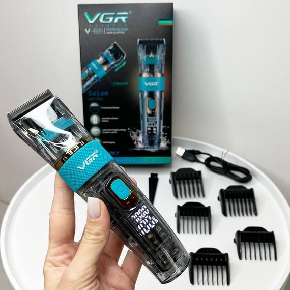 Машинка для стрижки волосся і бороди VGR V-695 з LED дисплеєм IPX7 вологозахист, Окантувальна машинка | Зображення 6