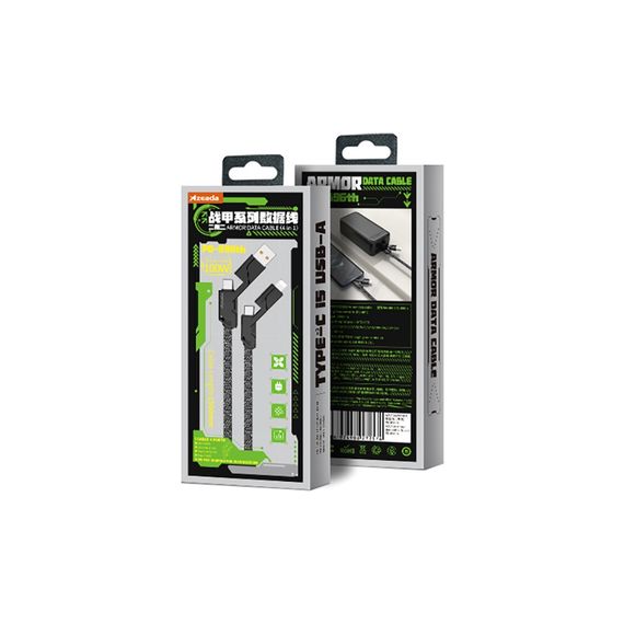 Дата кабель USB 2.0 AM/USB-C to Lightning + Type-C 1.5m PD-B96th Black Proda (PD-B96th-BK) | Зображення 3