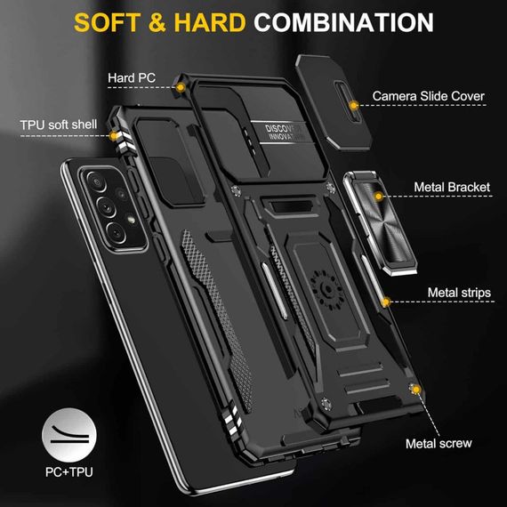 Ударостійкий чохол Camshield Army Ring для Samsung Galaxy A33 5G Чорний / Black | Зображення 3